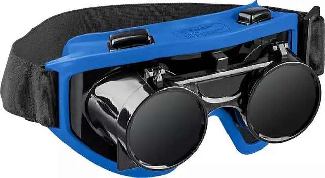 Очки для газовой сварки Зубр ОГС-5 1109 затемнение 5 DIN, с откидным блоком