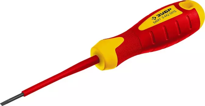 Отвертка диэлектрическая Зубр "Профессионал" "ПРОФИ ЭЛЕКТРИК" 25261-2.5-075_z01 до 1000В, Cr-V, SL 2 x 75 мм