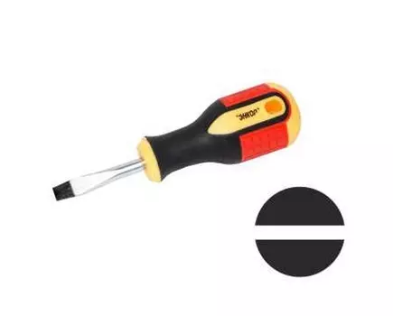 Отвертка Энкор 19614 шлицевая 1,2x6,5х38 мм трех компонентная рукоятка