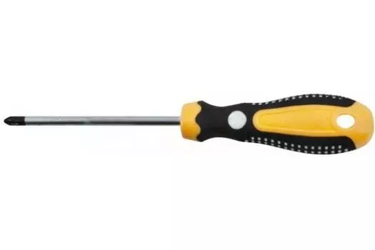 Отвертка Курс Тренд 53764, CrV сталь, прорезиненная ручка 6х100 мм PH2