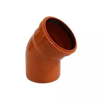 Отвод канализационный Силикон D160х45° полипропилен (рыжий)