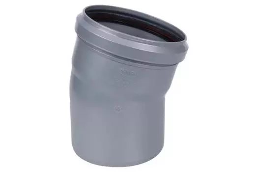 Отвод канализационный Силикон D 110х15° полипропилен (серый)