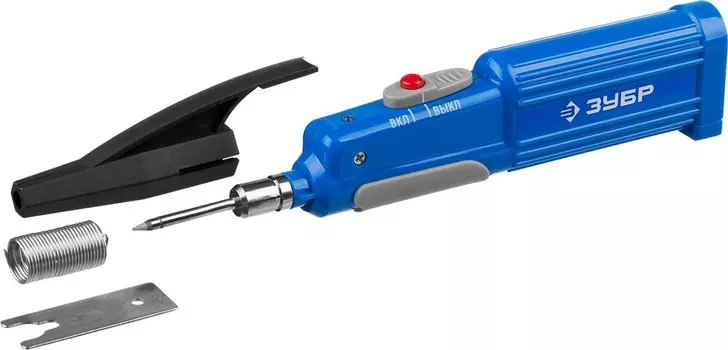 Паяльник Зубр Профессионал 55410_z01 беспроводной на батарейках, высокотемпературное жало, 3xAA, 6Вт