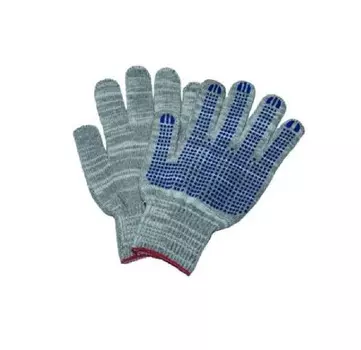 Перчатки Энкор 416447, х/б с ПВХ, графит