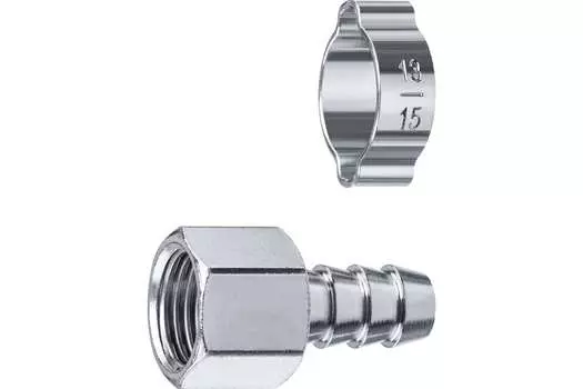Переходник Зубр Профессионал 64923-1/4-10 штуцер ?елочка? 10 мм - 1/4?F, с обжимным хомутом