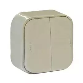 Переключатель двухклавишный на два направления слоновая кость