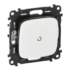 Переключатель двухклавишный Valena ALLURE10АХ 250В с подсвет с лицевой панелью; безвинт.зажимы бел.