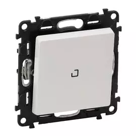 Переключатель Valena LIFE 10АX 250В с подсветкой, с лицевой панелью, безвинтовые зажимы бел.