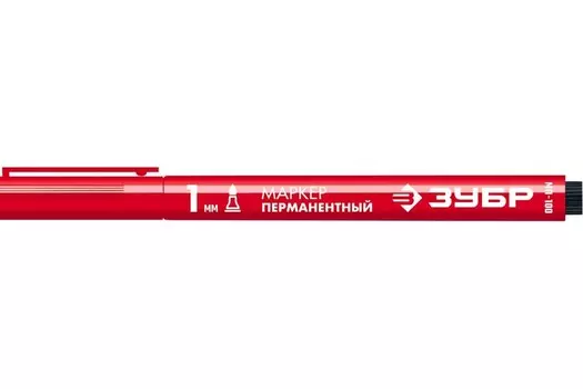 Пермаментный маркер Зубр МП-100 06320-3 красный, 1 мм заостренный