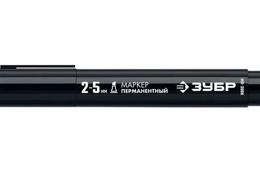 Пермаментный маркер Зубр МП-300К06323-2 черный, 2-5 мм клиновидный