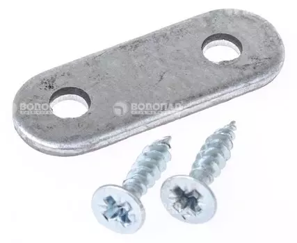 Пластина мебельная оцинк. 38х12х2,0 мм с шурупом (4 шт) пакет Tech-Krep