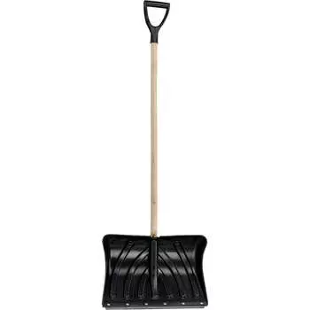 Пластмассовая лопата с оцинкованной планкой на заклепках, деревянным черенком 1-го сорта и V-образной ручкой Gigant