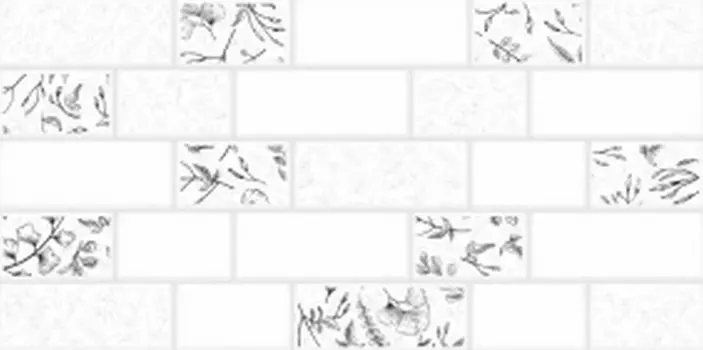 Плитка Керамин Мирабель 7 Д, 60х30 см, белый кирпич с веточками (кв.м.)