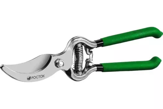 Плоскостной секатор Росток 423006 PC-19 200 мм, цельнокованый с овальными рукоятками
