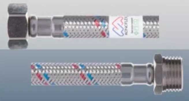 Подводка для воды 1/2"-3/8" Н-В 12мм сталь L0,4м