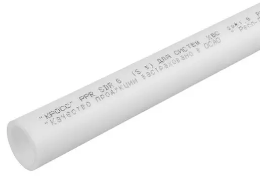 Полипропиленовая труба Кросс PN20 75х4 м для ГВС и ХВС, белая