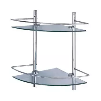 Полка стеклянная угловая, двойная WasserKRAFT