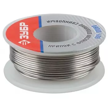 Припой Зубр 55420-100 оловянно-свинцовый, 60% Sn / 40% Pb, 100гр