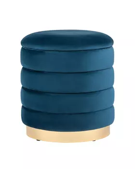 Пуф Stool Group Франсис с ящиком велюр синий