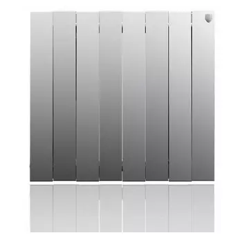 Радиатор биметаллический Royal Thermo Piano Forte 500/100мм, 8-секций, 1512 Вт, Silver Satin