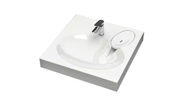 Раковина Bergg Смайл V055D001 595х550, над стиральной машиной, белая