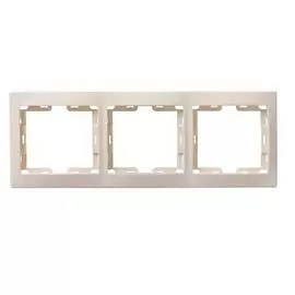 Рамка 3местн. горизонт. КВАРТА РГ-3-ККм (кремовый)
