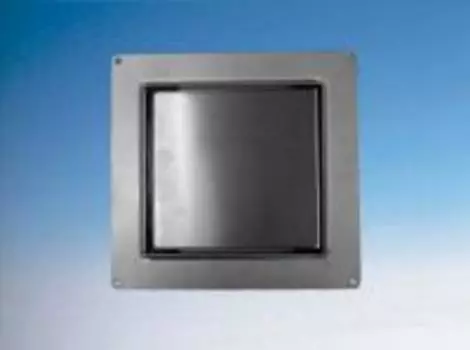 Решетка напольная 150х150мм (дизайн Plain, матовая) сливное отверстие 90мм