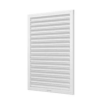 Решетка вентиляционная Era 2030RZN, прямоугольная с пластиковой сеткой, 200х300 мм, разъемная, пластик, белый