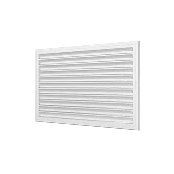 Решетка вентиляционная Era 3020RZN, прямоугольная с пластиковой сеткой, 300х200 мм, разъемная, пластик, белый