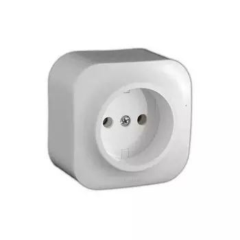 Розетка 1-м ОП без заземл. 16А Quteo бел.