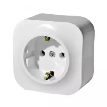 Розетка 1-м ОП с заземл. 16А Quteo бел., без шторок