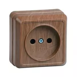 Розетка 1местн. без з/к 10А откр.уст. ОКТАВА РС20-2-ОД (дуб)