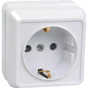 Розетка 1местн. c з/к 16А откр.уст. ОКТАВА РС20-3-ОБ (белый)