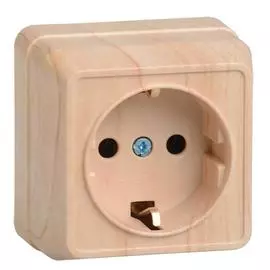 Розетка 1местн. c з/к 16А откр.уст. ОКТАВА РС20-3-ОС (сосна)