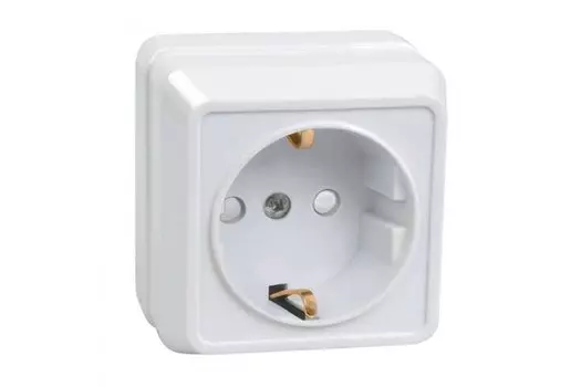 Розетка 1местн. c з/к 16А откр.уст. ОКТАВА РС20-3-ОКм (кремовый)