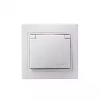 Розетка 1местн. c з/к с крышкой 16А КВАРТА РСб10-3-КБ (белый)