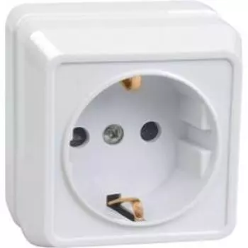 Розетка 1местн. c з/к с защ.штор.16А откр.уст. ОКТАВА РСш20-3-ОКм (кремовый)