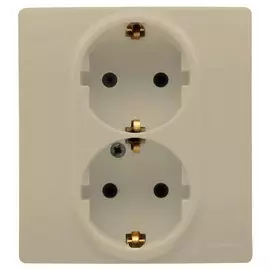 Розетка 2 x 2К+З со шторками - автоматические зажимы - 16 А - 250 В~ - ETIKA