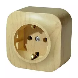 Розетка 2К+З без шторок - 16 A - 250 В~ - Quteo IP 20 - Дерево