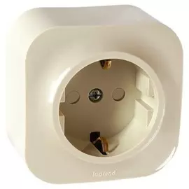 Розетка 2К+З с защитными шторками - 16 A - 250 В~ - Quteo IP 20 - Слоновая кость