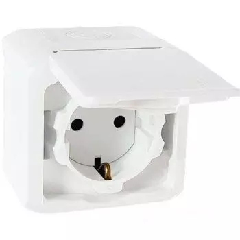 Розетка 2К+З с защитными шторками - 16 A - 250 В~ - Quteo IP 44 - Белый