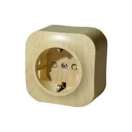 Розетка 2К+З с защитными шторками - 16 A - 250 В~ - Quteo IP 20 - Дерево