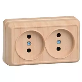 Розетка 2местн. без з/к 10А откр.уст. ОКТАВА РС22-2-ОС (сосна)