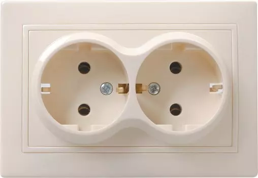 Розетка 2местн. c з/к без защ.штор. 16А КВАРТА РС12-3-ККм (кремовый)