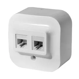 Розетка двойная RJ11 + RJ45 - категория 5e - UTP - Quteo IP 20 - Белый