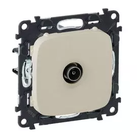 Розетка ТВ Valena ALLUREп оконечная 10дБ 0-862 МГц, с лицевой панелью, слоновая кость