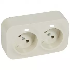 Розеточный блок 2 x 2К без шторок - 16 A - 250 В~ - Quteo IP 20 - Слоновая кость