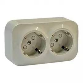 Розеточный блок 2 x 2К+З без шторок - 16 A - 250 В~ - Quteo IP 20 - Слоновая кость