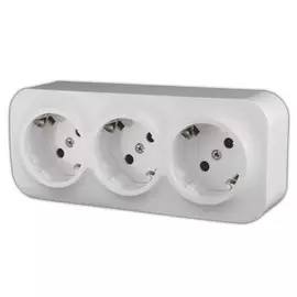Розеточный блок 3 x 2К+З с защитными шторками - 16 A - 250 В~ - Quteo IP 20 - Белый