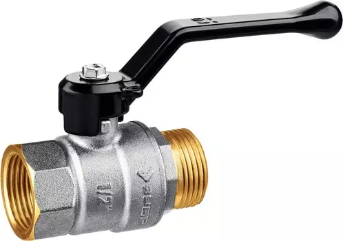 Шаровый кран Зубр 1" В-Н ручка, никелированная латунь